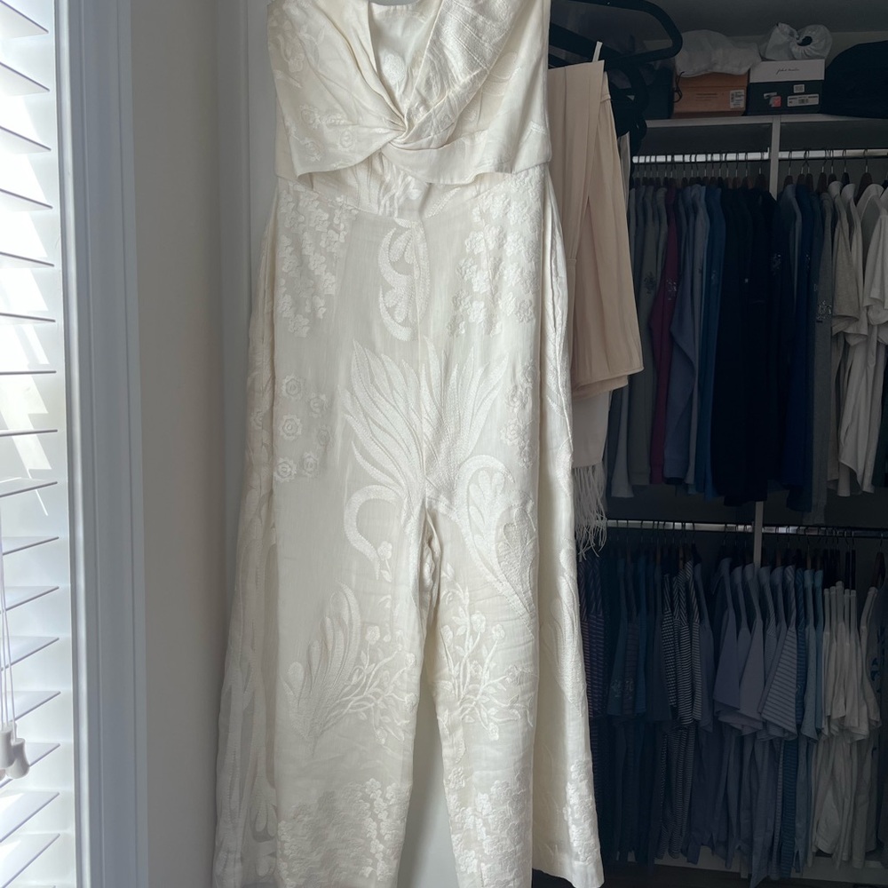Chic Ivory Strapless Jumpsuit